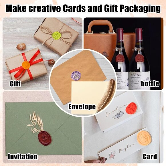 Wax Seal Stamp Kit, 21Pcs Wax Stamp Seal,Vintage Classic Sealing Wax Stamp Head - Picture 7 of 7